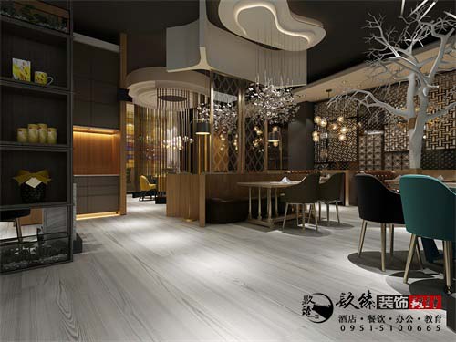宁夏鸿禧餐厅设计方案鉴赏|空间优雅时尚，格调文艺浪漫